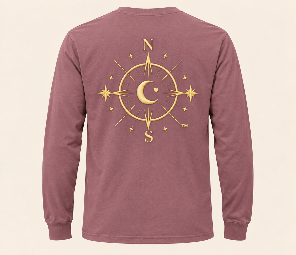 North Meets South Compass Long Sleeve - Mauve